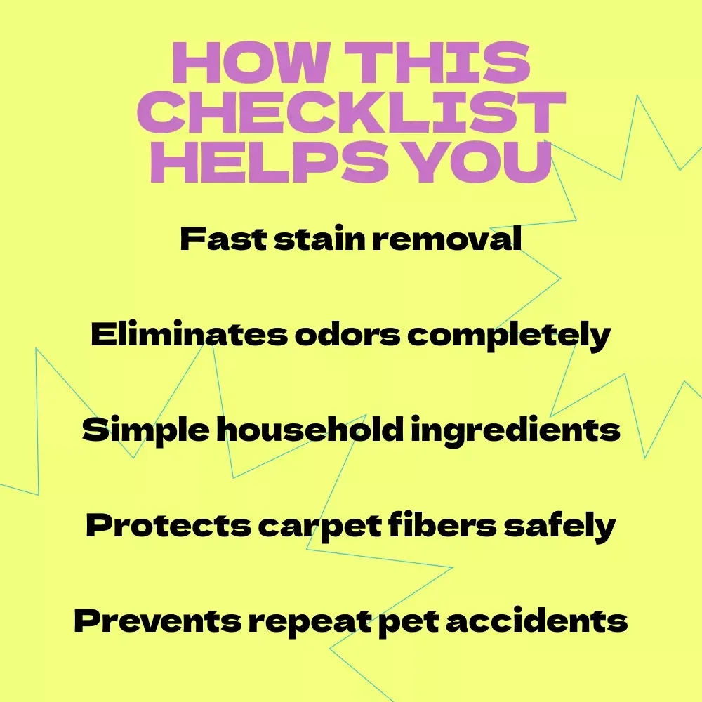 How to Remove Pet Stains from Carpet Fast – Printable Checklist Guide | Easy Step-by-Step Solution for Pet Owners | Instant Digital Download