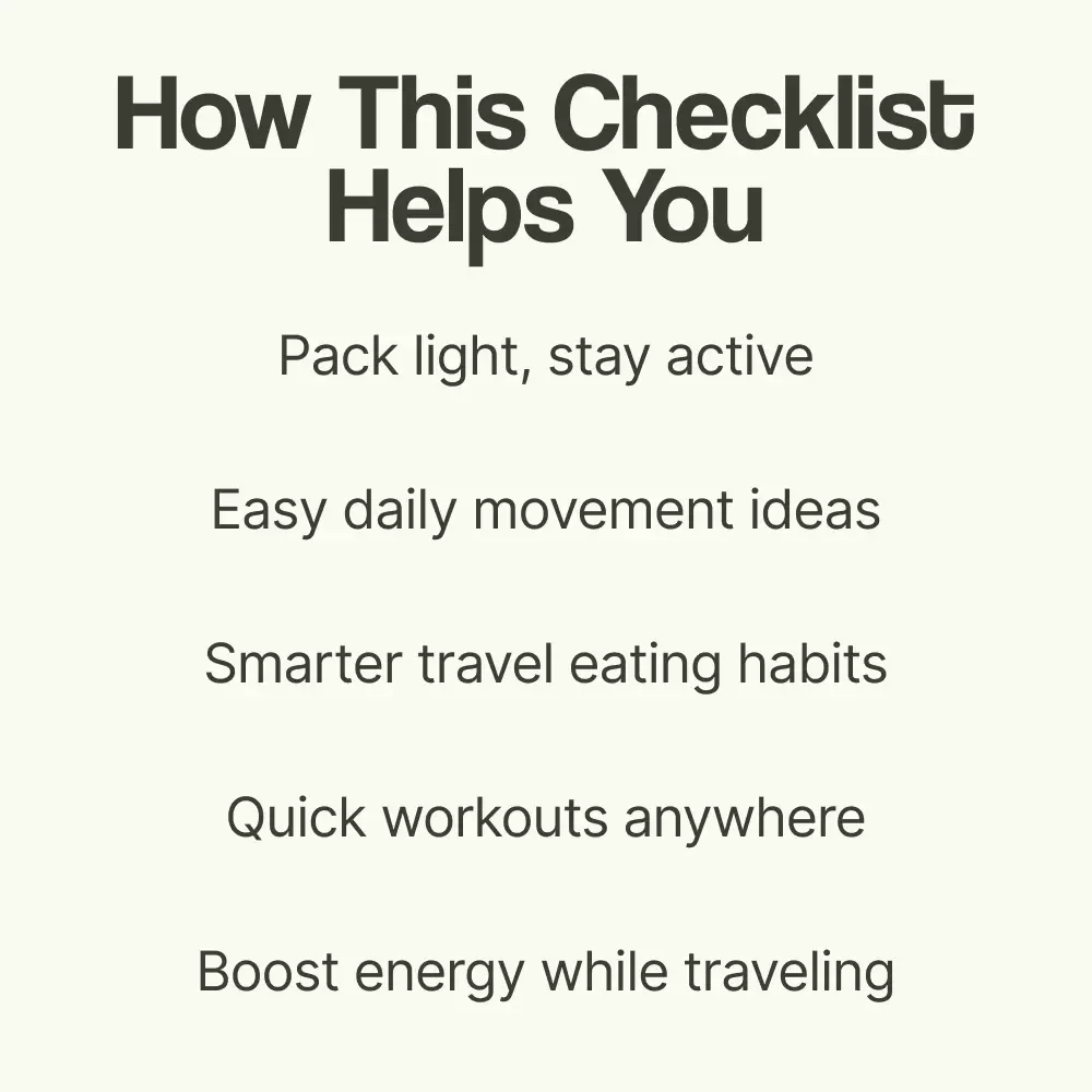 Checklist: How to Stay Fit While Traveling | Travel Fitness Guide, Healthy Travel Habits Planner, Workout on the Go Printable