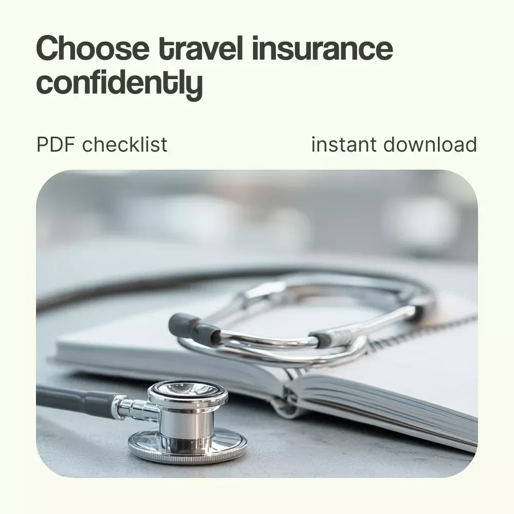 Checklist: How to Find the Right Travel Medical Insurance | Easy Guide for Travelers, Vacation Planning Safety Checklist, Digital Download