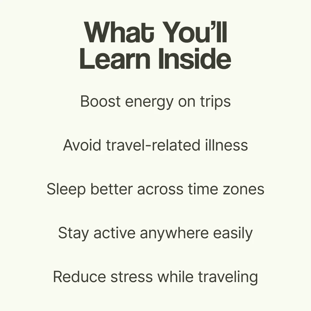 Globe-Trotter’s Vitality: The Smart Traveler’s Guide to Staying Healthy – How to Stay Healthy While Traveling eBook, Wellness Travel Checklist, Digital Download Guide