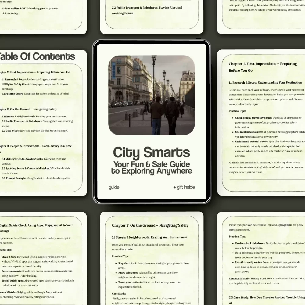 City Smarts: Your Fun & Safe Guide to Exploring Anywhere | How to Stay Safe in a New City Travel Safety eBook, Smart Traveler Checklist & AI Safety Tips