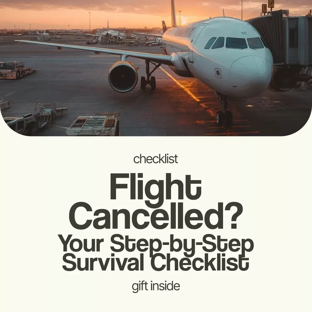 Flight Cancelled? Your Step-by-Step Survival Checklist – What to Do When Flight Is Cancelled Travel Guide, Instant Download Airport Crisis Planner