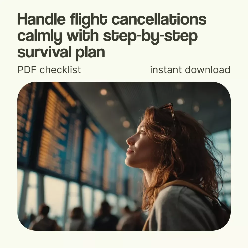 Flight Cancelled? Your Step-by-Step Survival Checklist – What to Do When Flight Is Cancelled Travel Guide, Instant Download Airport Crisis Planner