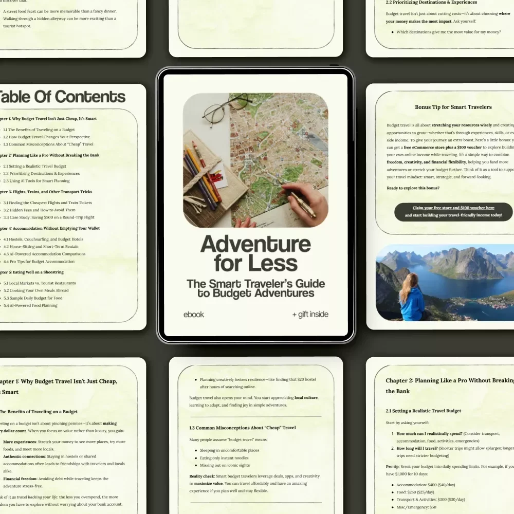 Adventure for Less: The Smart Traveler’s Guide to Budget Adventures | How to Travel on a Budget eBook, Cheap Travel Guide, Budget Travel Planner, Digital Download