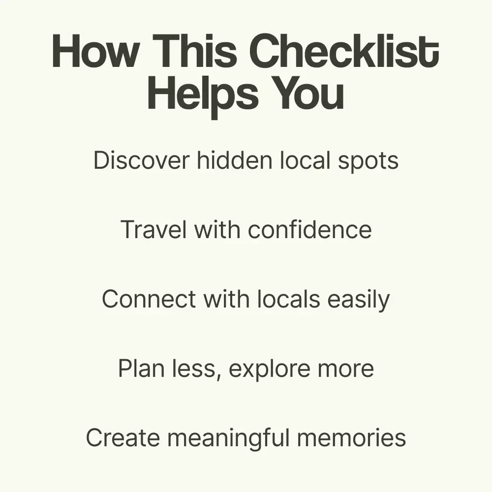 The “Travel Like You Belong There” Checklist – How to Find Local Experiences While Traveling Guide, Authentic Travel Planner, Digital Download