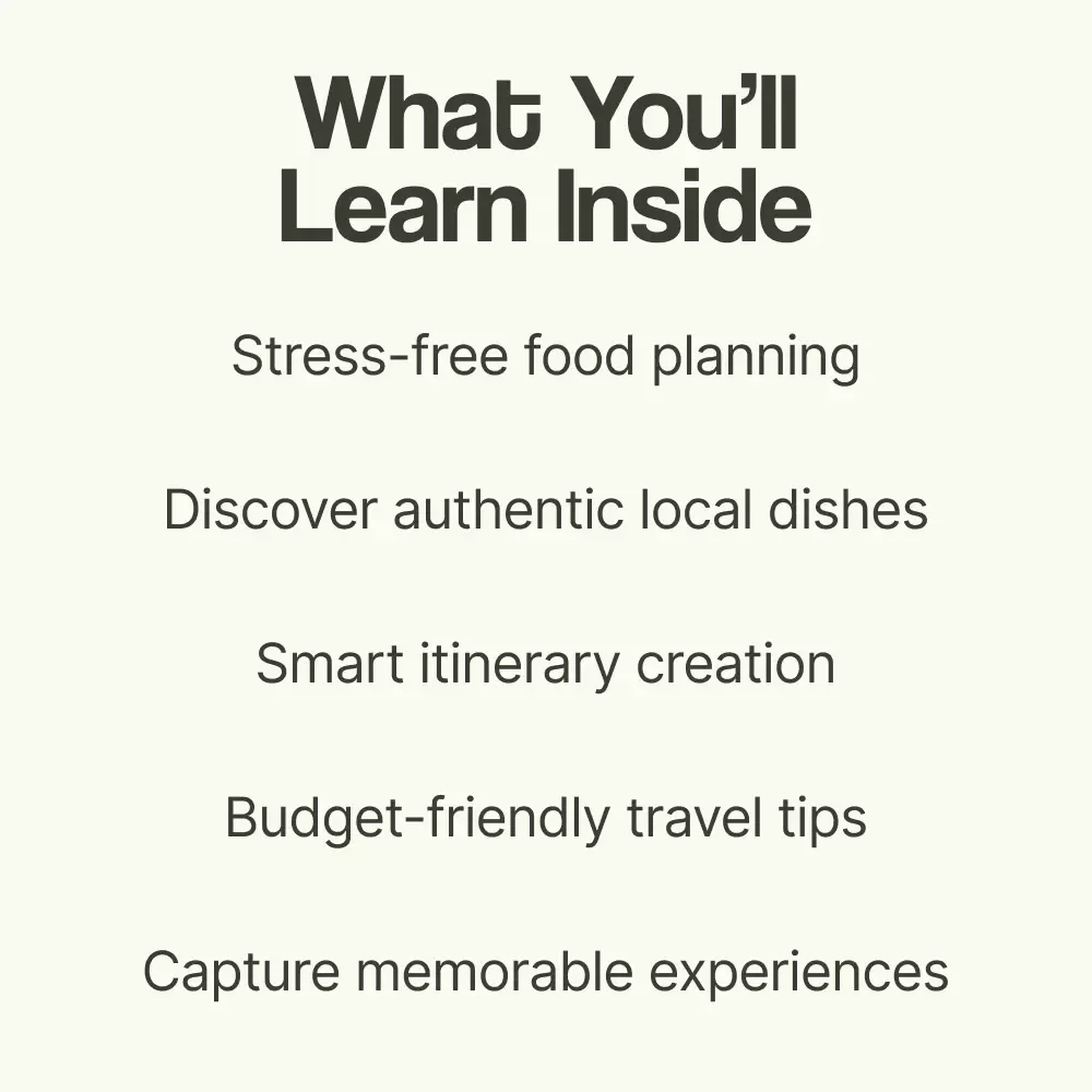 Savor the Journey: Your Ultimate Guide to Planning a Food Tour – Complete eBook on how to plan a food tour, Culinary Travel Planner, Foodie Travel Guide