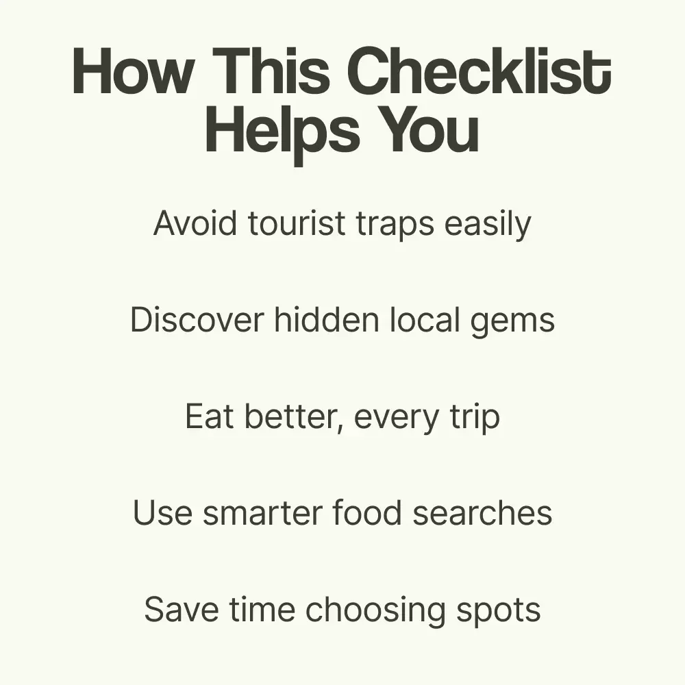 How to Find the BEST Local Restaurants Anywhere – Ultimate Travel Checklist for Food Lovers | how to find best local restaurants while traveling Guide
