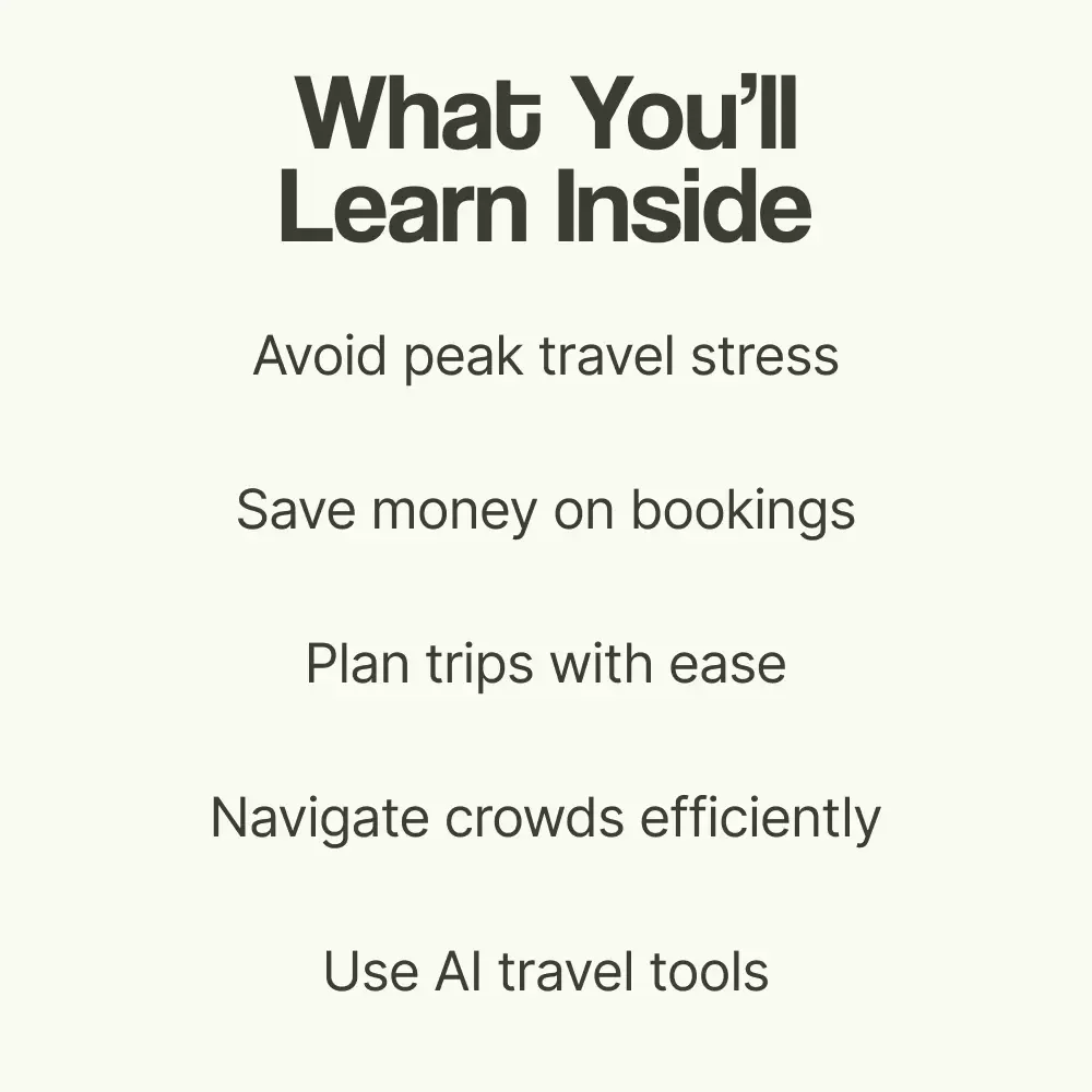 Peak Season, No Panic: Smart Travel Hacks for Busy Times – How to Travel During Peak Season eBook Guide, Stress-Free Vacation Planning, Smart Travel Tips Digital Download