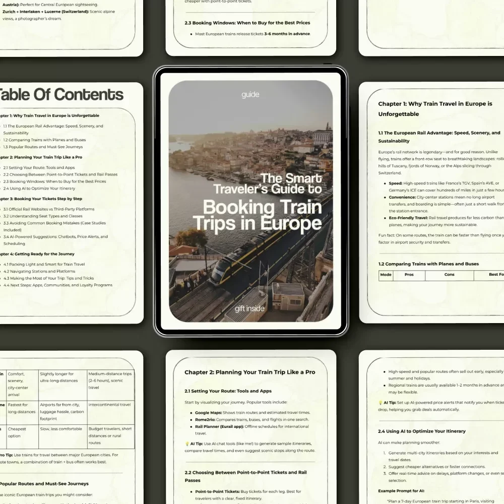 The Smart Traveler’s Guide to Booking Train Trips in Europe | How to Book a Train Trip in Europe eBook, Europe Rail Travel Guide, Train Travel Planner Download