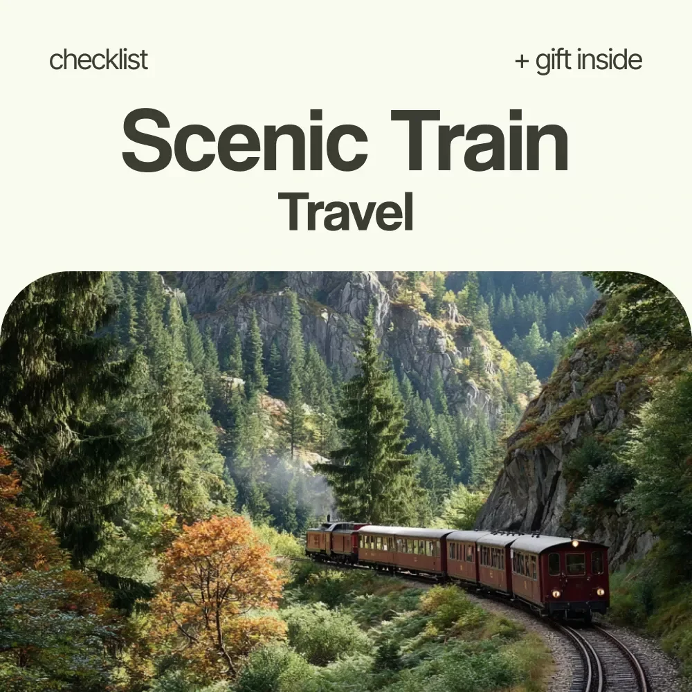 The Ultimate Scenic Train Travel Checklist – Scenic Train Travel Routes Planner, Rail Journey Guide, Travel Packing Checklist, Digital Download for Adventure Travelers