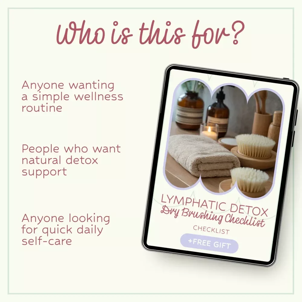 Lymphatic Detox: Dry Brushing Checklist – Easy Daily Routine Guide with Dry Brushing Technique for Lymphatic Drainage, Printable Self-Care Wellness Checklist
