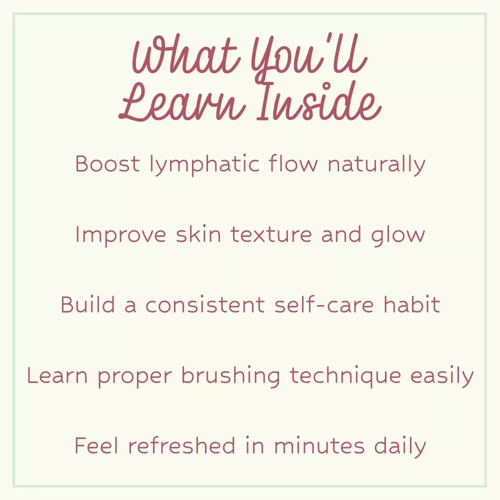 Lymphatic Detox: Dry Brushing Checklist – Easy Daily Routine Guide with Dry Brushing Technique for Lymphatic Drainage, Printable Self-Care Wellness Checklist