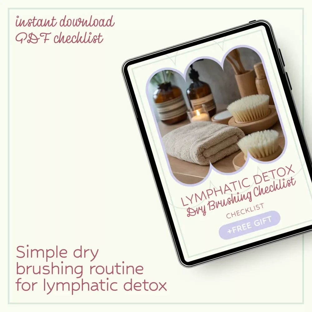Lymphatic Detox: Dry Brushing Checklist – Easy Daily Routine Guide with Dry Brushing Technique for Lymphatic Drainage, Printable Self-Care Wellness Checklist