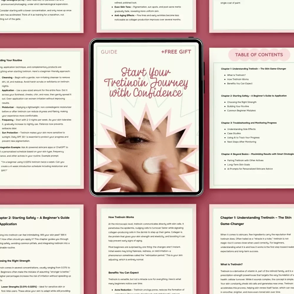 Start Your Tretinoin Journey with Confidence – tretinoin for beginners Guide, Skincare Routine eBook, Acne & Anti-Aging Digital Download
