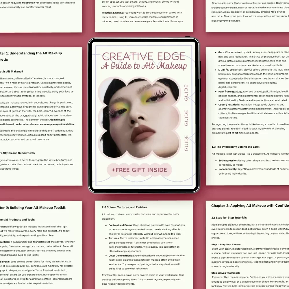 Creative Edge: A Guide to Alt Makeup | Alt Makeup Aesthetic Digital Download, Alternative Beauty Guide, Creative Makeup Styles eBook