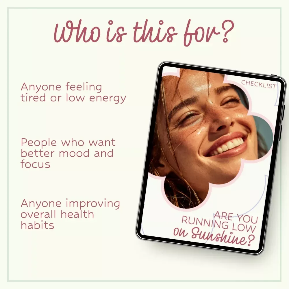 Are You Running Low on Sunshine? Checklist | Signs of Vitamin D Deficiency Self-Assessment Guide for Energy, Mood & Immunity Wellness