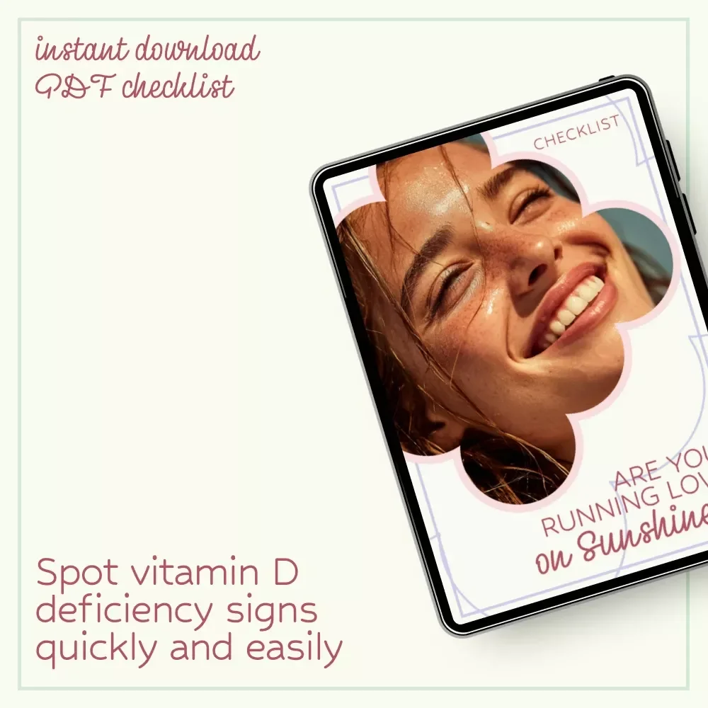Are You Running Low on Sunshine? Checklist | Signs of Vitamin D Deficiency Self-Assessment Guide for Energy, Mood & Immunity Wellness