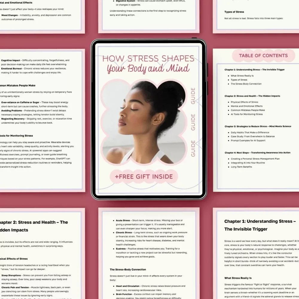 How Stress Shapes Your Body and Mind | A Complete Guide on how stress affects health, Stress Management eBook, Mental Wellness Checklist, Digital Download