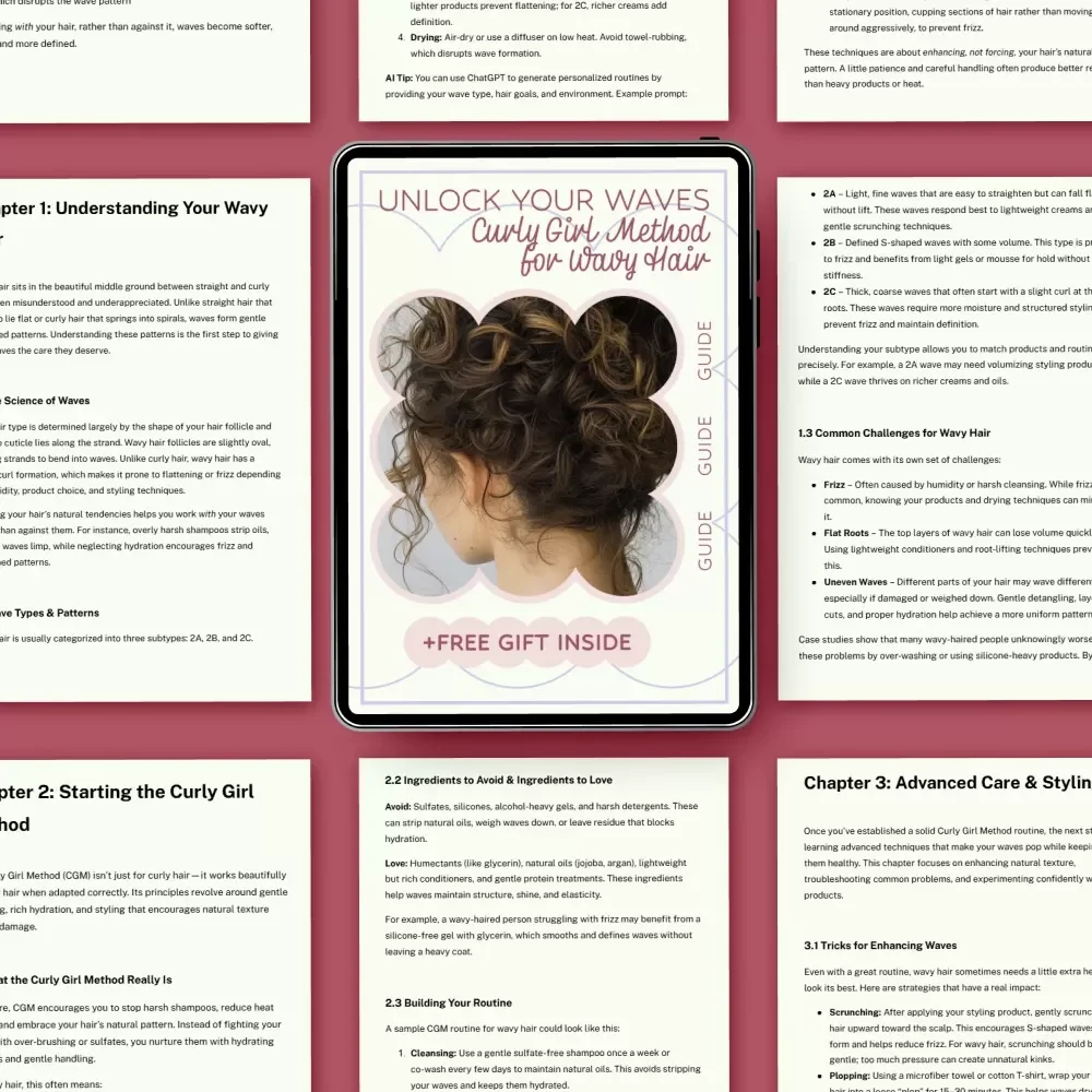 Unlock Your Waves: Curly Girl Method for Wavy Hair – Ultimate Digital Guide for Defined, Frizz-Free Waves & Healthy Hair Routine