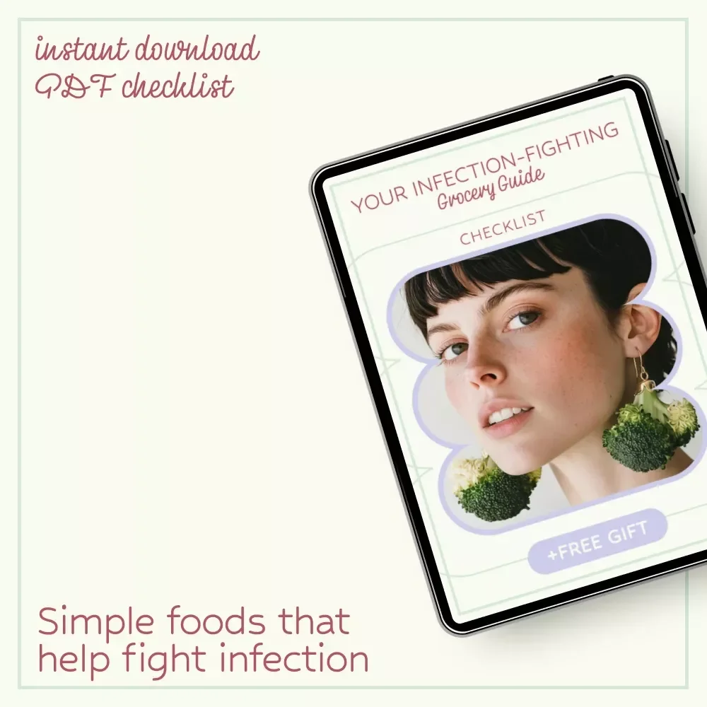 Your Infection-Fighting Grocery Guide – What Foods Help Fight Infection Checklist, Immune Boost Grocery List, Daily Defense Foods Printable, Healthy Eating Planner