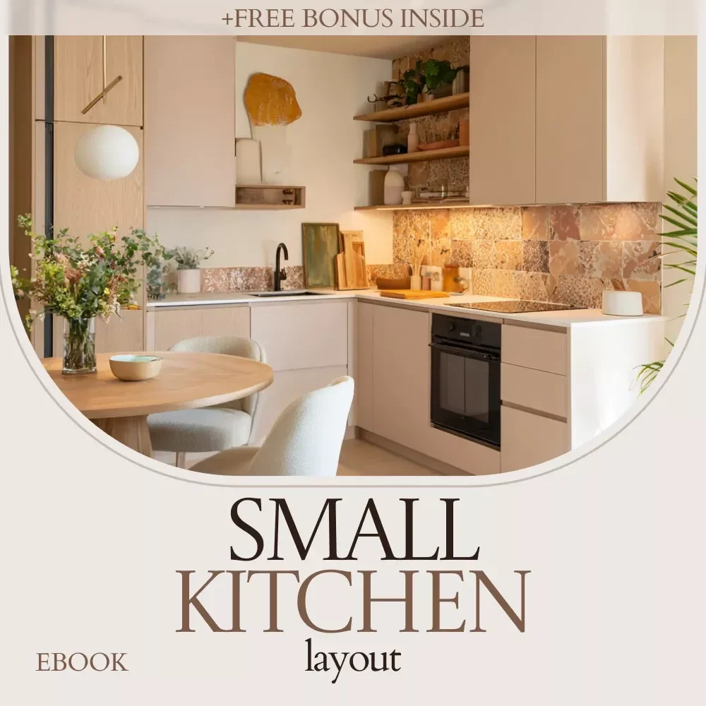 Small Kitchen Layout eBook | Kitchen Layout for Small Spaces Guide, Smart Storage Ideas, Compact Kitchen Design Planner, Space-Saving Layout Blueprint
