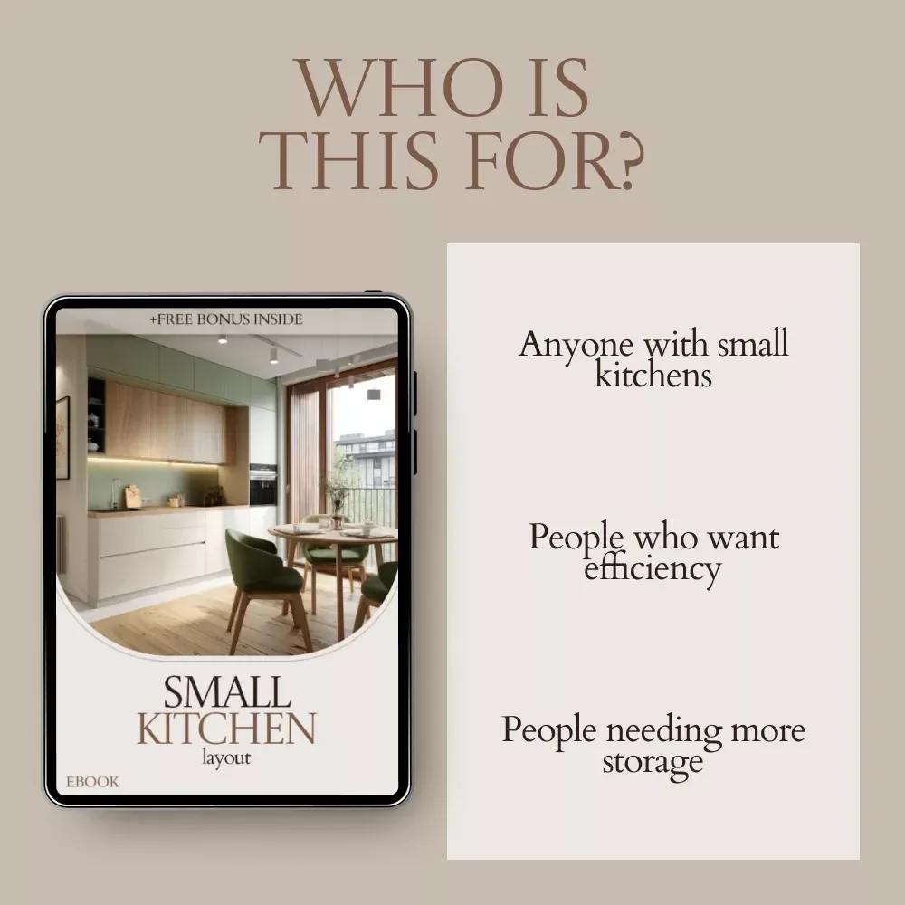 Small Kitchen Layout eBook | Kitchen Layout for Small Spaces Guide, Smart Storage Ideas, Compact Kitchen Design Planner, Space-Saving Layout Blueprint