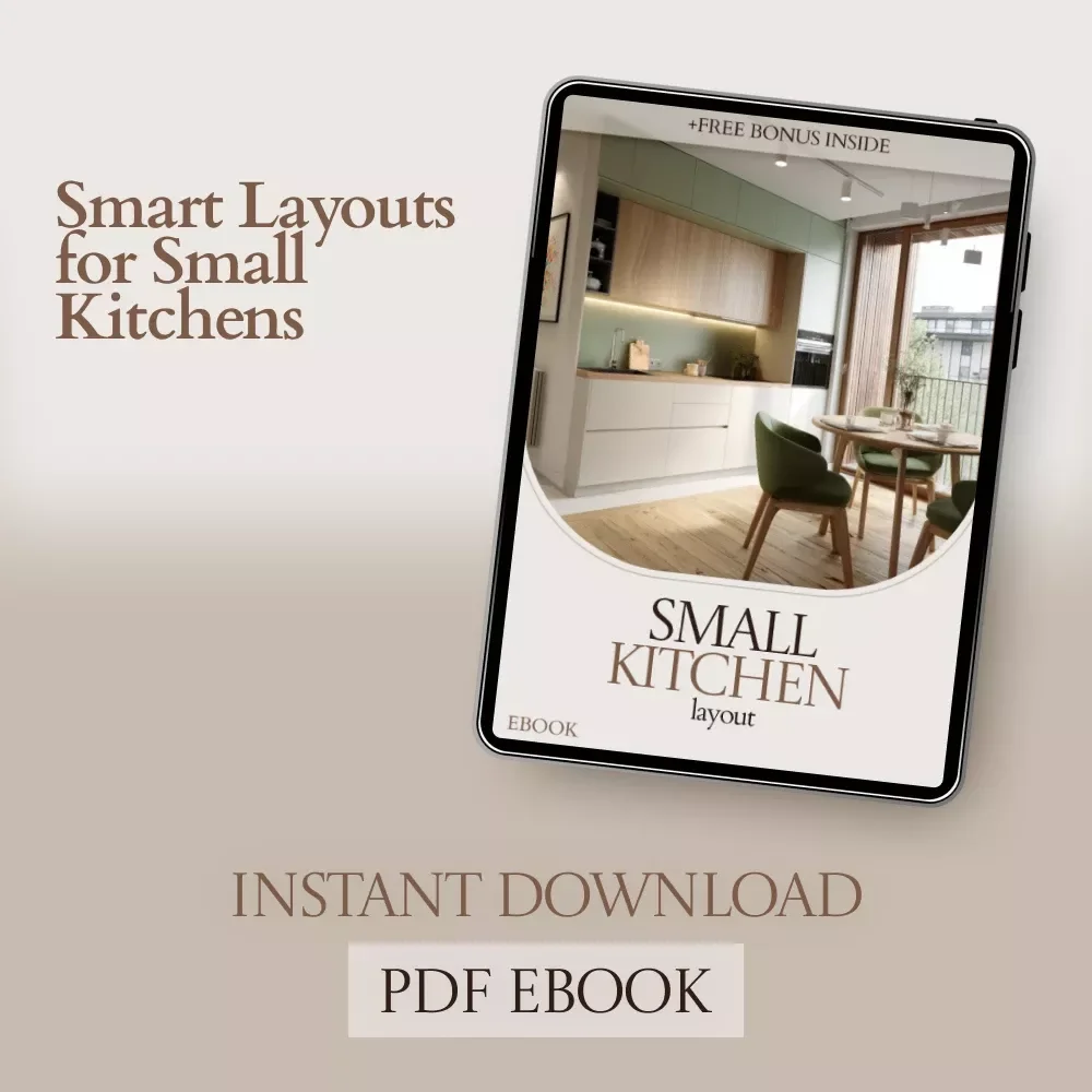 Small Kitchen Layout eBook | Kitchen Layout for Small Spaces Guide, Smart Storage Ideas, Compact Kitchen Design Planner, Space-Saving Layout Blueprint