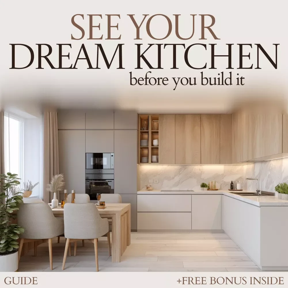 See Your Dream Kitchen Before You Build It – AI to Visualize Kitchen Colors and Finishes Guide, Kitchen Design eBook, Remodel Planning Checklist