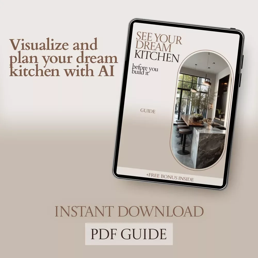 See Your Dream Kitchen Before You Build It – AI to Visualize Kitchen Colors and Finishes Guide, Kitchen Design eBook, Remodel Planning Checklist