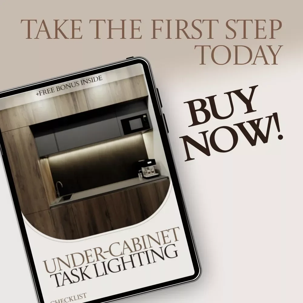 Under-Cabinet Task Lighting Checklist, Kitchen Lighting Planner Guide, under cabinet task lighting Setup, DIY Lighting Design & Installation Printable
