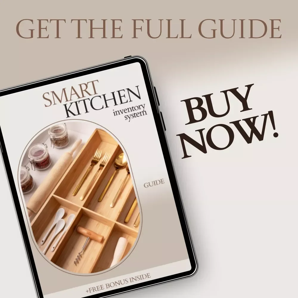 Smart Kitchen Inventory System | Kitchen Inventory Tracker Guide, AI-Powered Pantry Organizer eBook, Food Storage Checklist, Meal Planning & Smart Restocking System
