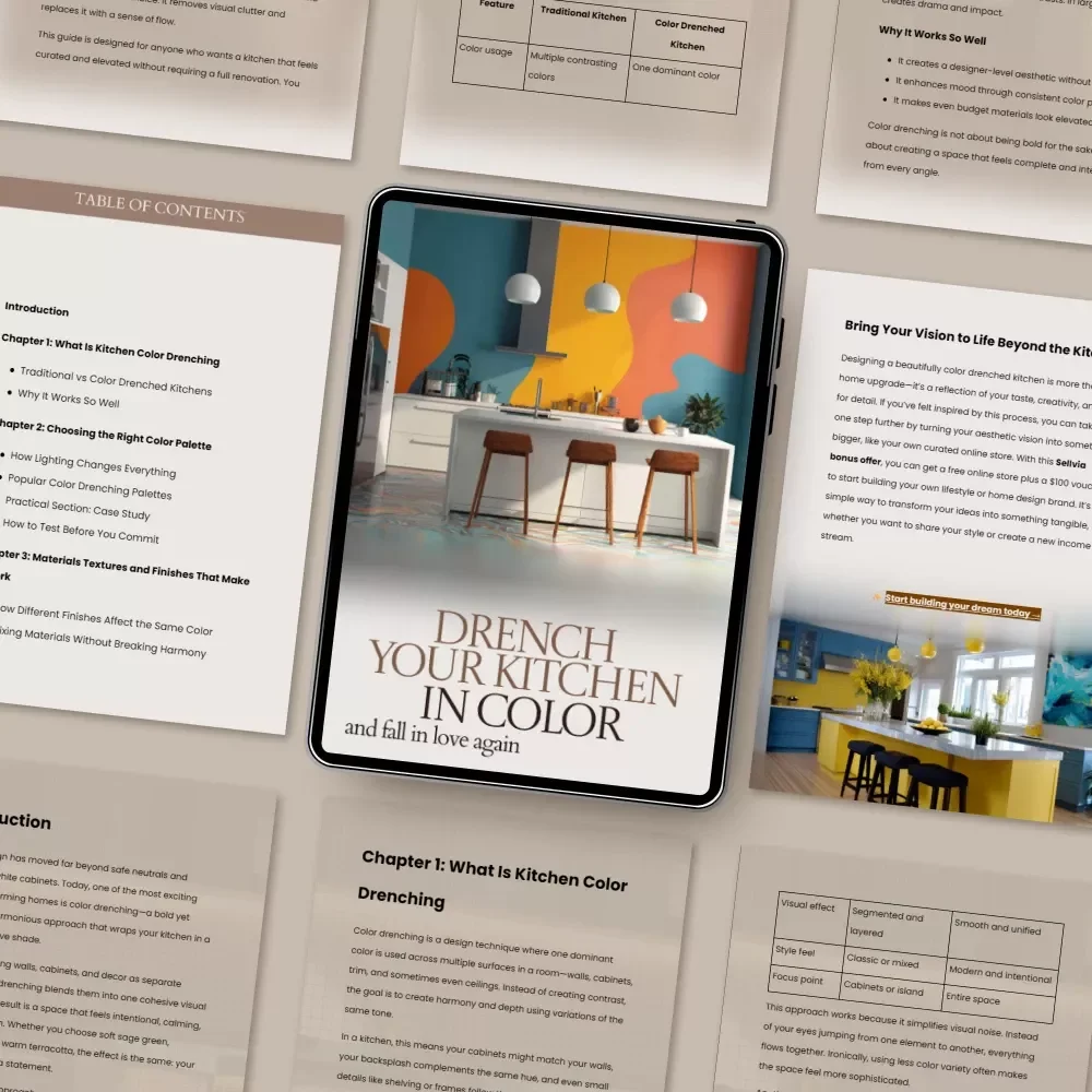 Drench Your Kitchen in Color and Fall in Love Again | Kitchen Color Drenching eBook Guide for Bold, Cohesive Kitchen Design & Styling