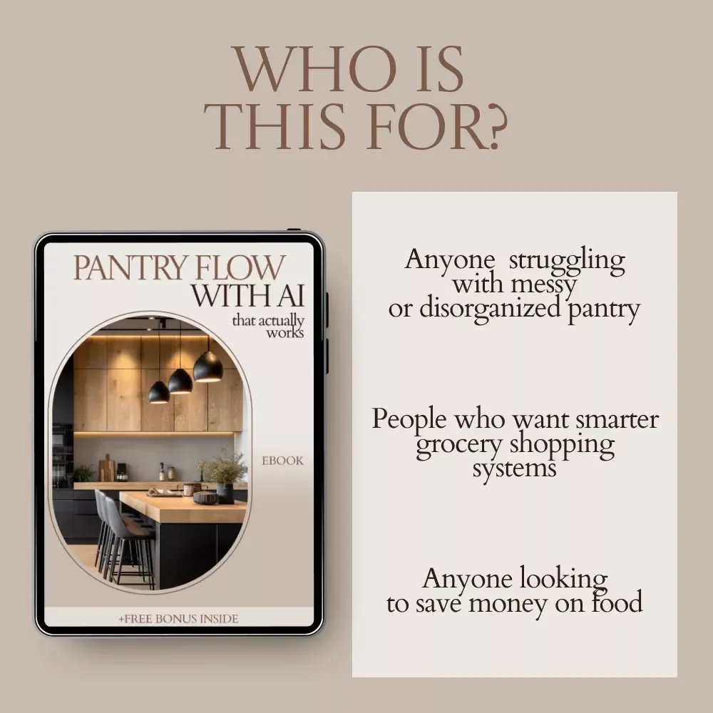 Pantry Flow With AI That Actually Works – Smart Kitchen Organization eBook | AI Tools for Pantry Inventory Tracking Guide | Digital Download for Efficient Grocery & Food Management