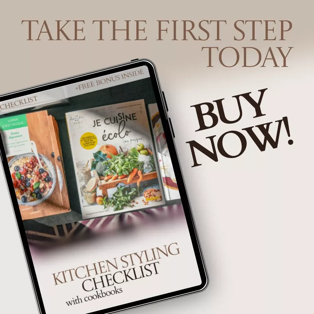 Kitchen Styling Checklist with Cookbooks – Create a Beautiful, Organized Cooking Space
