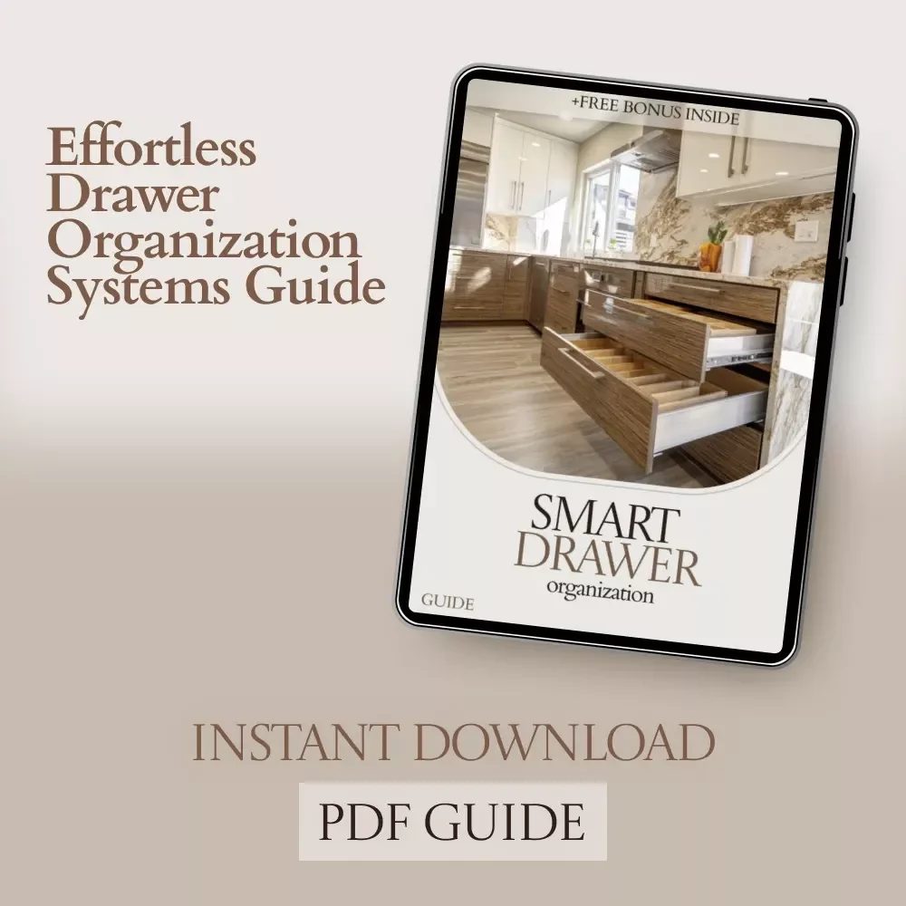 Smart Drawer Organization Guide – In Drawer Organization Systems, Declutter Checklist, Home Storage Layout Planner, Kitchen Drawer Makeover eBook