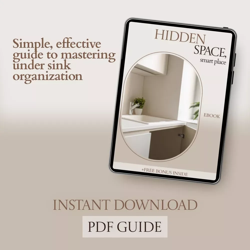 Hidden Space, Smart Place – Under Sink Organization eBook Guide, Small Space Storage Solutions, Declutter Checklist, Home Organization Digital Download
