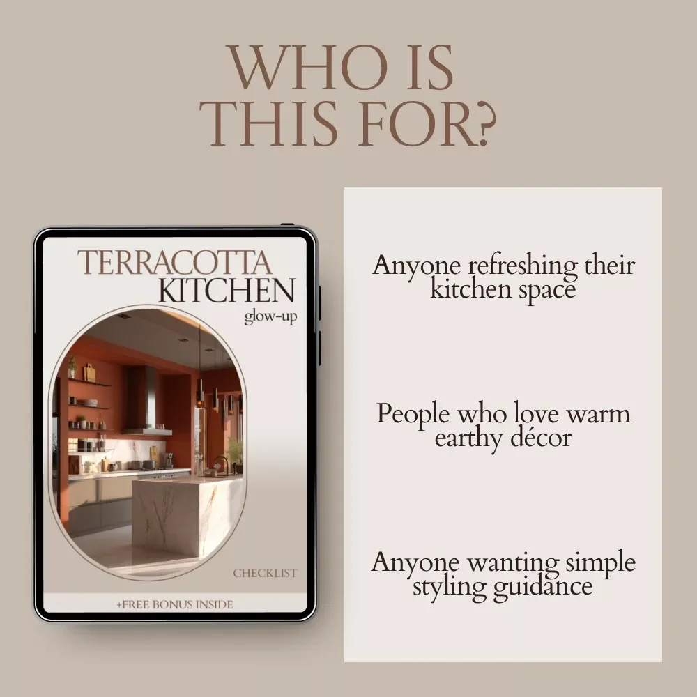 Terracotta Kitchen Glow-Up Checklist | Terracotta Kitchen Accents Styling Guide, Warm Clay Kitchen Decor Planner, Earthy Kitchen Aesthetic Digital Download