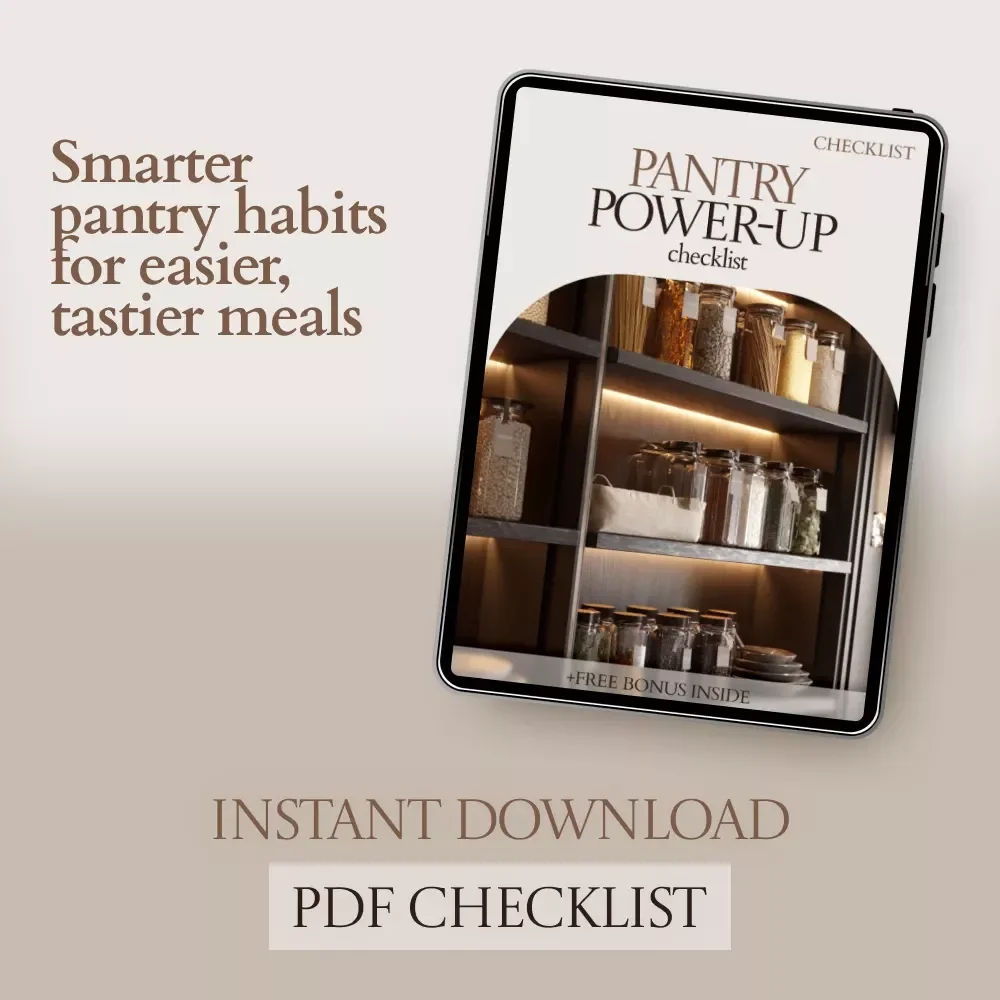 Pantry Power-Up Checklist | Pantry Staples Checklist for Smart Kitchen Organization, Easy Meals & No-Waste Planning Digital Download