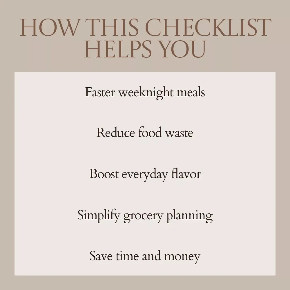 Pantry Power-Up Checklist | Pantry Staples Checklist for Smart Kitchen Organization, Easy Meals & No-Waste Planning Digital Download