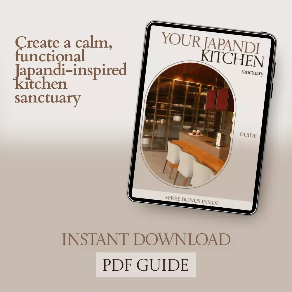 Your Japandi Kitchen Sanctuary – Japandi Style Kitchen Guide, Minimalist Kitchen Design eBook, Scandinavian Japanese Kitchen Checklist & Layout Planner