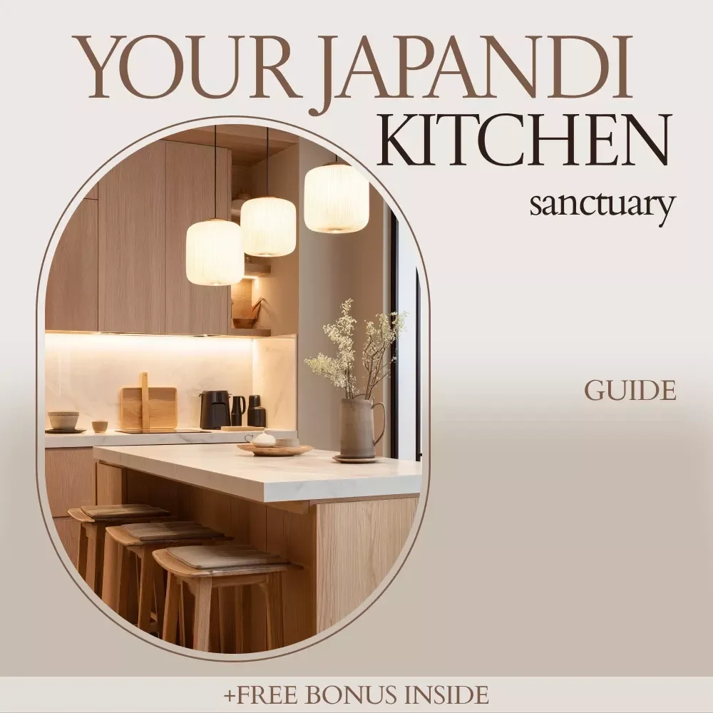 Your Japandi Kitchen Sanctuary – Japandi Style Kitchen Guide, Minimalist Kitchen Design eBook, Scandinavian Japanese Kitchen Checklist & Layout Planner