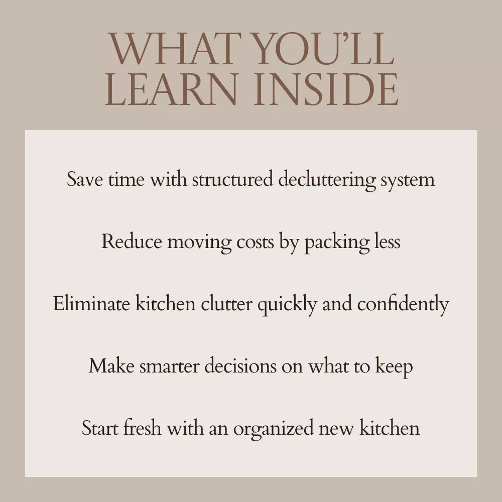 Declutter Your Kitchen Before Moving – The Ultimate Guide on how to declutter kitchen before moving | Step-by-Step Kitchen Declutter eBook & Moving Checklist