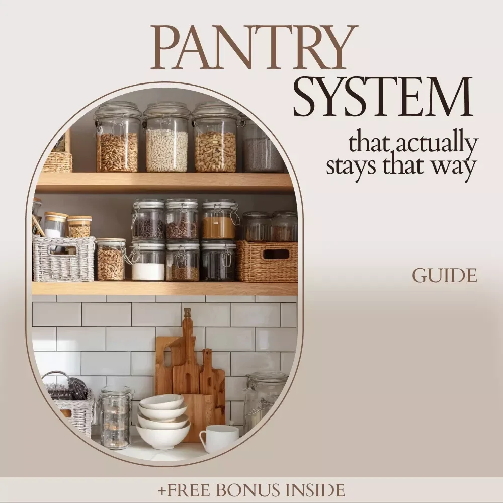 Pantry Organization That Actually Stays That Way – Clear Container System Guide, Pantry Organization with Clear Containers eBook, Declutter Checklist & Storage Strategy