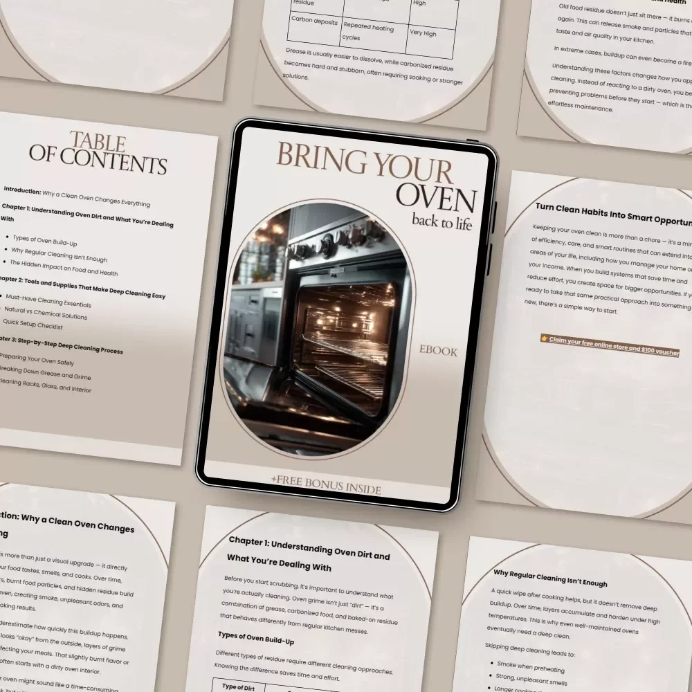Bring Your Oven Back to Life – The Ultimate Guide on How to Deep Clean Oven | Step-by-Step Cleaning eBook, Kitchen Cleaning Checklist, Home Care Digital Download
