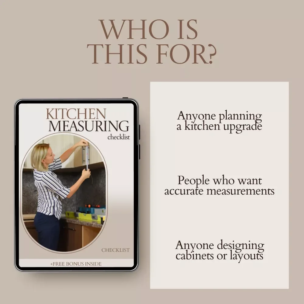 Kitchen Measuring Checklist – How to Measure for Kitchen Cabinets Guide, Printable Kitchen Planning Checklist, Cabinet Measurement Planner, Remodel Prep Tool