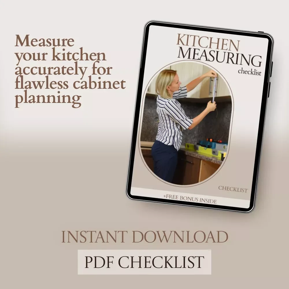 Kitchen Measuring Checklist – How to Measure for Kitchen Cabinets Guide, Printable Kitchen Planning Checklist, Cabinet Measurement Planner, Remodel Prep Tool
