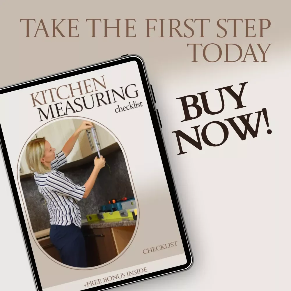 Kitchen Measuring Checklist – How to Measure for Kitchen Cabinets Guide, Printable Kitchen Planning Checklist, Cabinet Measurement Planner, Remodel Prep Tool