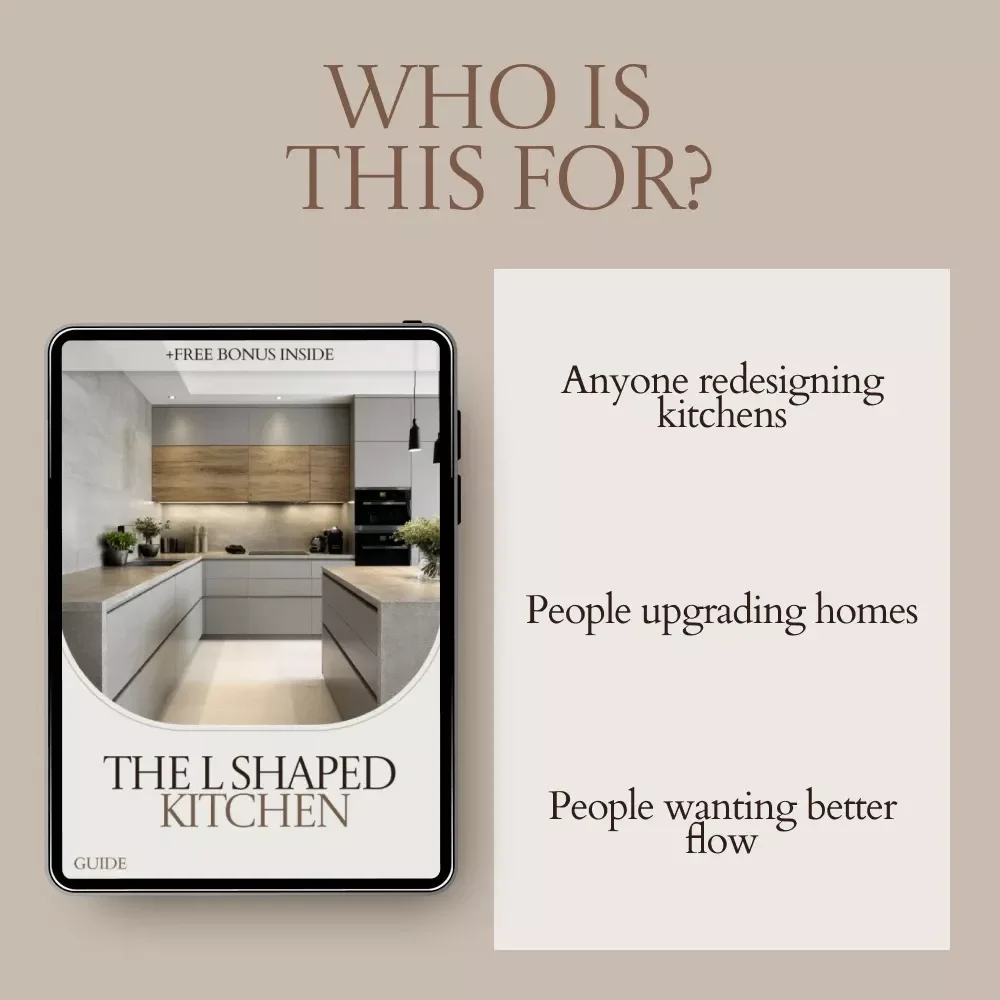 The L Shaped Kitchen – Complete l shaped kitchen design Guide for Functional Layouts, Smart Planning & Modern Kitchen Styling (Digital Download)