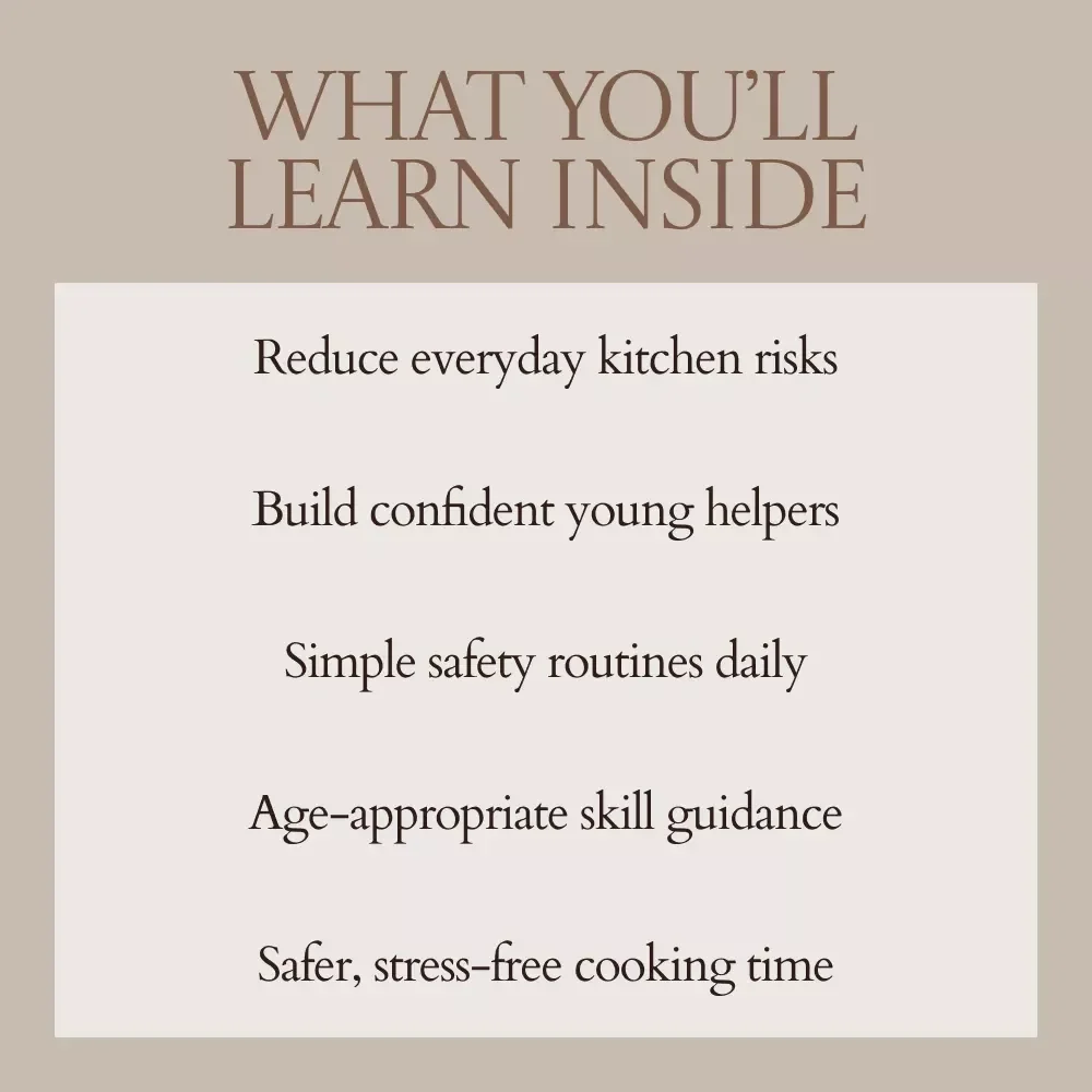 Safe Little Hands Smart Kitchen Habits – Kitchen Safety for Kids Guide, Child Safety eBook, Family Kitchen Rules, Printable Checklist, Parenting Resource