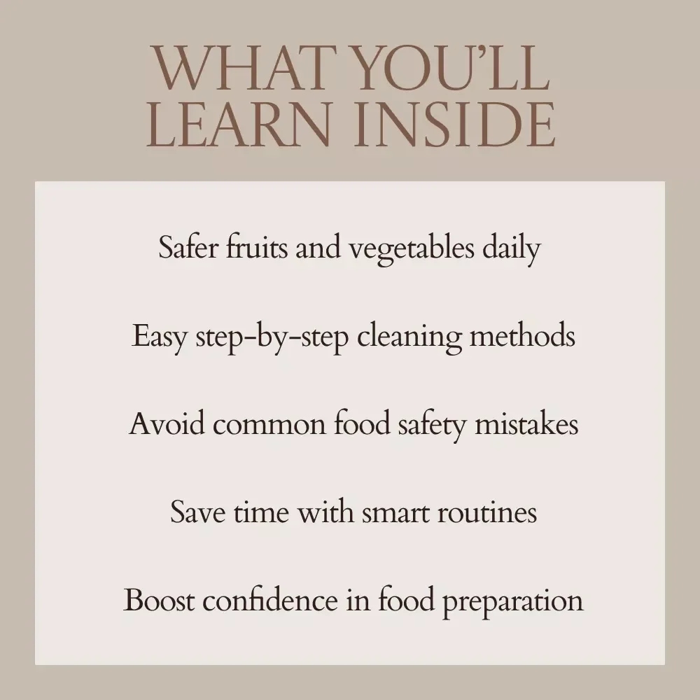 Fresh, Safe, and Ready to Eat – The Ultimate Guide on how to clean produce | Smart Kitchen eBook for Safe Food Prep & Healthy Living